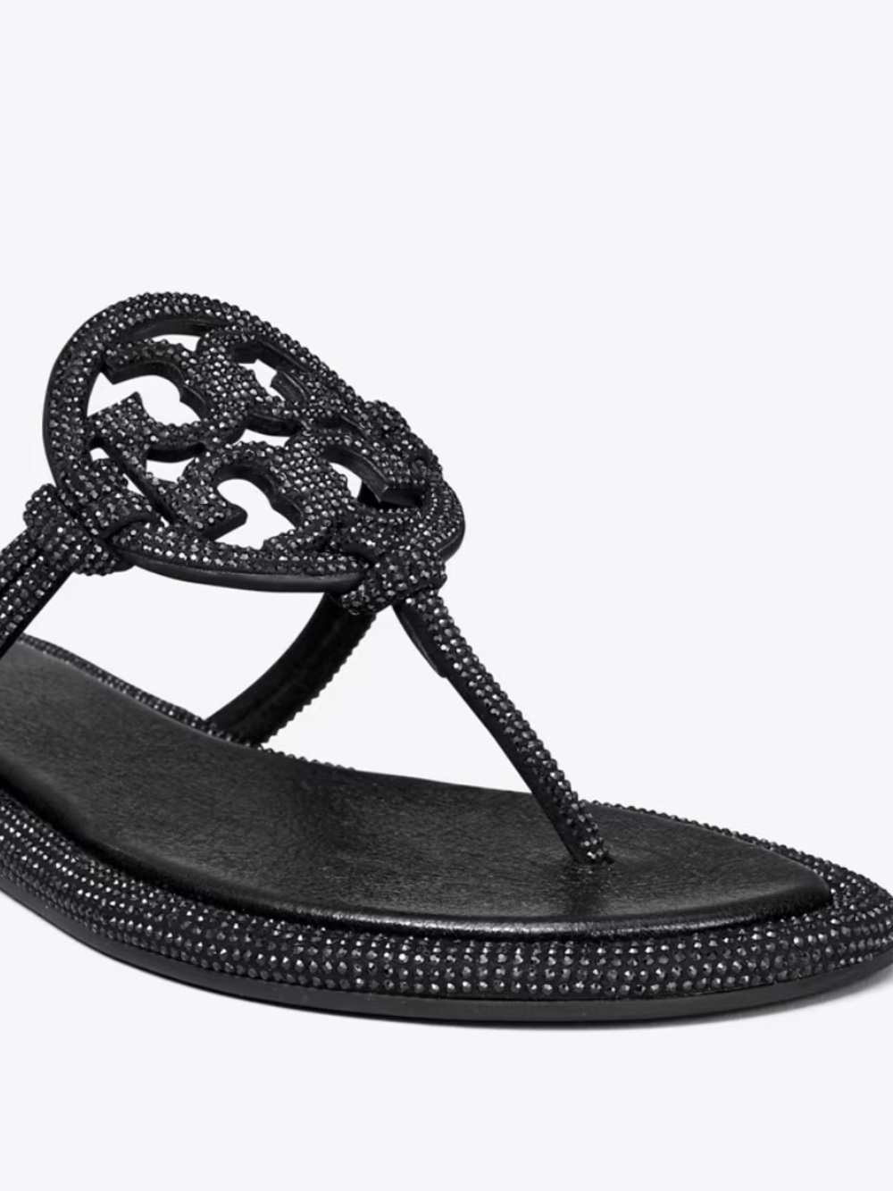 NWT Tory Burch Miller Pavé Crystal Knotted Sandals in Perfect Black Size 8 - Picture 7 of 11